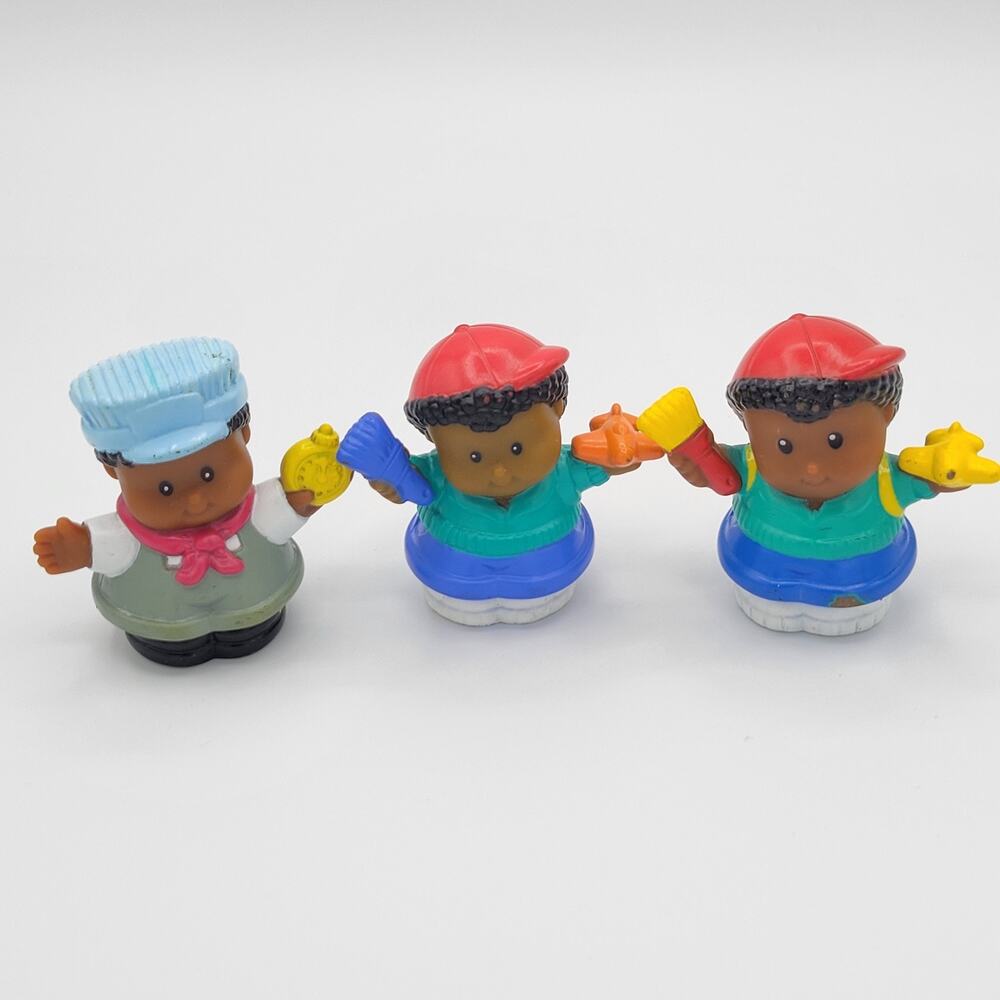 Fisher-Price Little People Michael Figures African American Boy Train Conductor